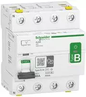 Schneider A9Z61440, Schneider Electric FI-Schutzschalter Typ B-SI | 4-polig | 40A 