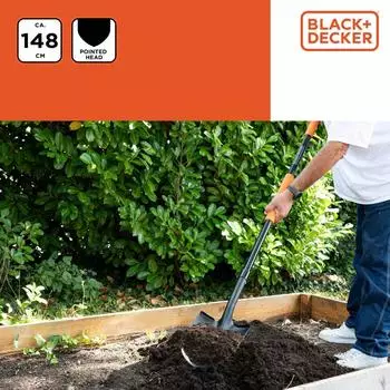 Black & Decker Spaten 148cm, Karbonstahl/Fiberglas, schwarz
