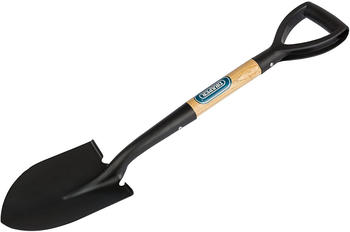 Draper 15072 Round Point Mini Shovel with Wood Shaft, 0 V, Black