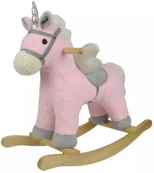 Chipolino Schaukeltier Einhorn mit Sound, weiches Pl&uuml;sch, Haltegriffe (RHOR02402PINK)