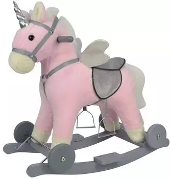 Chipolino Schaukeltier Einhorn mit Sound, Holzr&auml;der, rosa (RHWL02402PINK)