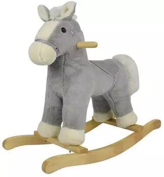 Chipolino Schaukelpferd Pl&uuml;sch mit Sound, grau, ab 18 Monaten (RHOR02401GREY)
