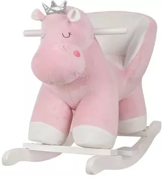 KIKKABOO Hippo Schaukeltier mit Sitz, Plüsch, rosa (31201040016)