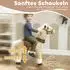 AIYAPLAY Reitpferd mit Sattel & Rollen, 80cm, braun, für Kinder 3-5 Jahre