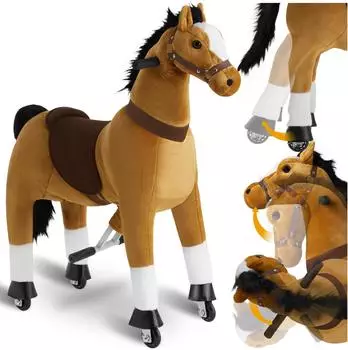 TecTake Rollpferd Plüsch, Kinder (34x89x100cm)