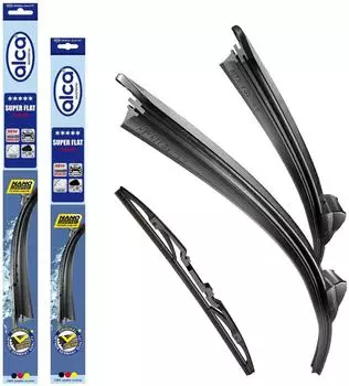 Alca Scheibenwischer Komplettset Alfa Romeo Mito, Super Flat, Nanographitbeschichtung (46830504012)