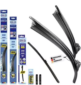 Alca Scheibenwischer Komplettset Renault Clio IV, Super Flat, Front & Heck (47059404012)