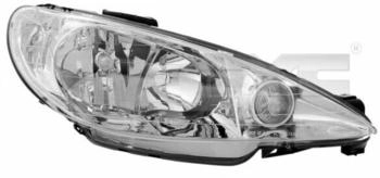 TYC 20-6155-05-2 Halogen Scheinwerfer Rechts PEUGEOT 206 02.03-04.09