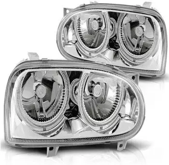 Tuning-Tec Angel Eyes Scheinwerfer f&uuml;r VW Golf 3 91-97, chrom, LED (LPVW01)