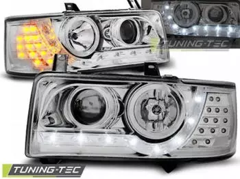 Tuning-Tec Scheinwerfer T4 LED Tagfahrlicht, LED Blinker, chrom (1990–2003)