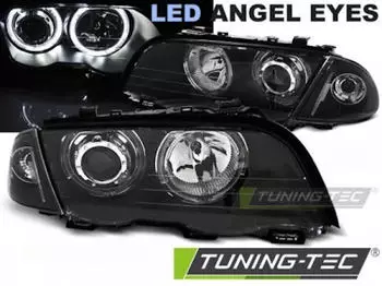 Tuning-Tec Scheinwerfer LED Angel Eyes f&uuml;r 3er E46 Limo/Touring Bj. 98-01, schwarz