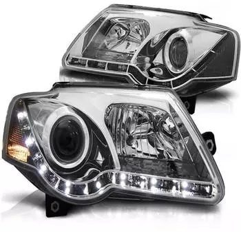 Tuning-Tec Scheinwerfer LED-Tagfahrlicht-Optik Passat 3C B6 (05-10) chrom