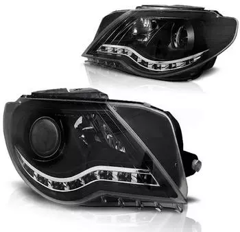 Tuning-Tec Scheinwerfer LED-Tagfahrlicht-Optik f&uuml;r VW Passat CC 08-12, schwarz