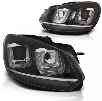 Tuning-Tec Scheinwerfer U-Tube LED Tagfahrlicht Golf 6 (08-13) schwarz