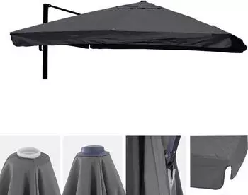 Mendler Bezug mit Volant HWC-A96 300 x 400 cm schwarz