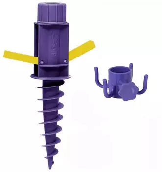 Sekey Bodenh&uuml;lse f&uuml;r Gartenschirm &Oslash;22-32 mm4-Stift-Aufh&auml;ngehaken blau