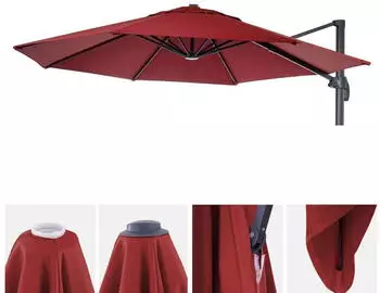 MCW Sonnenschirmbezug -A96, 8 Streben rund &Oslash;3,5m 220g/m&sup2; Polyester -A96 bordeaux (89600)