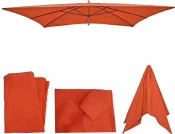 MCW Ersatz-Bezug f&uuml;r Holz-Sonnenschirm Lissabon 2x3m terracotta (88875)