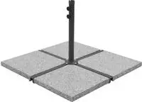 vidaXL Schirm-Gewichtsplatten 4 Stk. Quadratisch Grau Granit 100 kg
