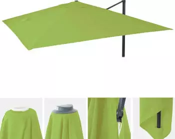 HWC Sonnenschirm quadratisch 350 x 350 cm Grün