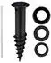 Relaxdays Bodenhülse Sonnenschirm Bodendübel zum Eindrehen Adapter 32-50 mm Kunststoff Sonnenschirm Bohrer schwarz