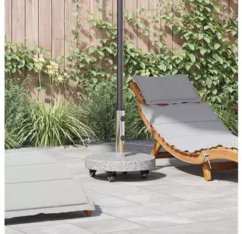 vidaXL Sonnenschirmst&auml;nder mit Rollen Granit und Edelstahl 29,8kg Grau (42006583)