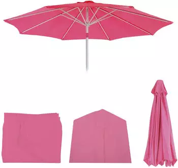 Mendler Sonnenschirm N19 Ersatzbezug Ø 3m Textil, pink (81629)