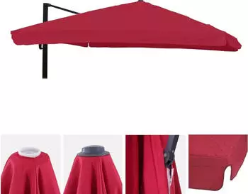 Mendler Bezug mit Volant HWC-A96 300 x 400 cm bordeaux