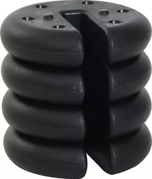 Outsunny 4 Stk. Pavillon Standfuß Gewicht Partyzelt Pavillongewicht befüllbar bis 5 kg HDPE-Kunststoff Schwarz Ø25 x 6 cm (800000964925)