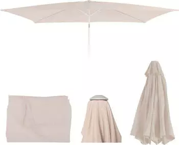 MCW Ersatz-Bezug f&uuml;r Sonnenschirm Castellammare 2x3m rechteckig Stoff/Textil 4,5kg UV-Schutz 50+ creme (89235)