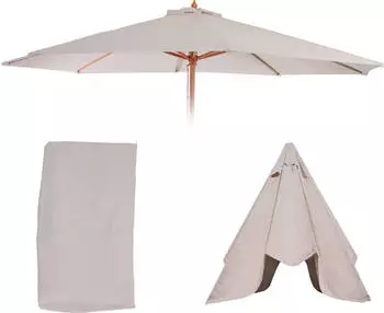 MCW Ersatz-Bezug f&uuml;r Sonnenschirm Lissabon &Oslash; 3,5m Polyester 8 Streben creme-wei&szlig; (74646)