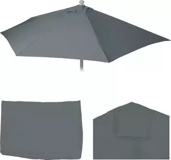MCW Ersatz-Bezug f&uuml;r Sonnenschirm halbrund Lorca 270cm anthrazit (89176)