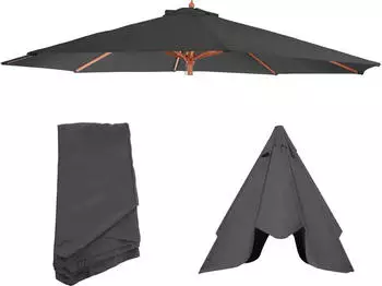 MCW Ersatz-Bezug f&uuml;r Sonnenschirm Lissabon &Oslash; 3,5m Polyester anthrazit (74162)