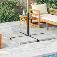 vidaXL Sonnenschirm-Gewichtsplatte Granit 25 kg Quadratisch Grau