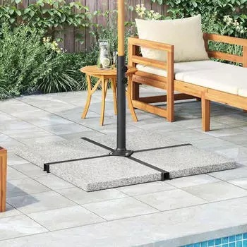 vidaXL Sonnenschirm-Gewichtsplatte Granit 25 kg Quadratisch Grau (45070)