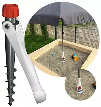 Krinner Vario Drill Eindreh-Erdanker Sonnenschirmständer, weiß (20004)