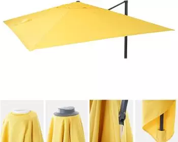 Mendler HWC-A96 Ampelschirm Ersatz-Bezug 3,5x3,5m Polyester gelb (76905)
