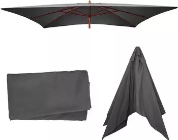 MCW Ersatz-Bezug f&uuml;r Sonnenschirm Lissabon 3x4m Polyester anthrazit (70476)
