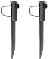 vidaXL Schirmst&auml;nder mit Erdspie&szlig;en 2 Stk. 19x42 cm Verzinkter Stahl