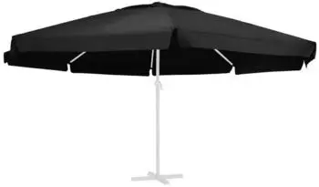 vidaXL Ersatzbezug f&uuml;r Sonnenschirm Schwarz 600 cm (312552)