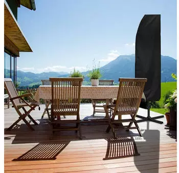 Relaxdays Schutzh&uuml;lle ampelschirm Schirmh&uuml;lle wasserdicht Schirm &Uuml;berzug schwarz 260 cm