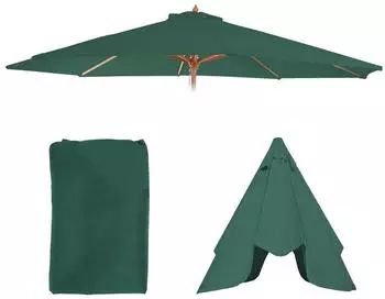 MCW Ersatz-Bezug f&uuml;r Sonnenschirm Lissabon Sonnenschirmbezug Ersatzbezug &Oslash; 3,5m Polyester 8 Streben gr&uuml;n