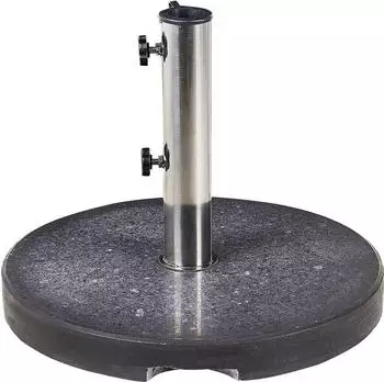Beliani Sonnenschirmst&auml;nder Granit/Edelstahl rund schwarz ⌀ 45 cm Ceggia (358814)