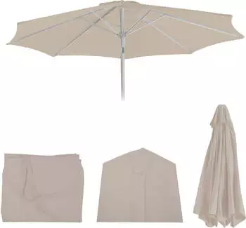 MCW Ersatz-Bezug f&uuml;r Sonnenschirm Asti &Oslash; 3m Stoff/Textil 5kg creme (89118)