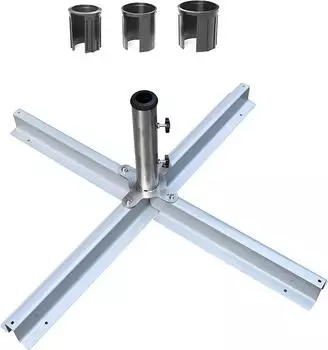 Mandalika Garden Plattenst&auml;nder Edelstahl silber, Reduzierringe bis &Oslash;48mm