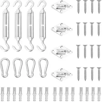 vidaXL Sonnensegel Zubeh&ouml;r-Set 12-tlg. Edelstahl (310241)