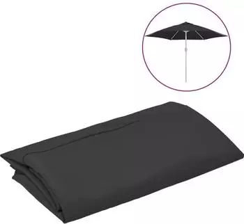 vidaXL Ersatzbezug f&uuml;r Sonnenschirm 300 cm Schwarz