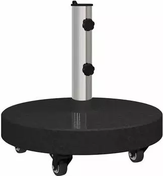 vidaXL Sonnenschirmst&auml;nder 30kg Granit und Edelstahl Rund Schwarz (42006586)
