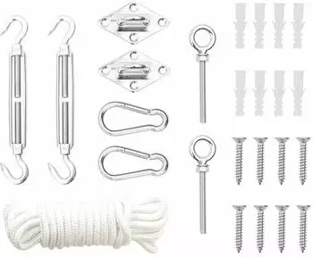 vidaXL Sonnensegel Zubeh&ouml;r-Set Edelstahl, 9-tlg. (310248)