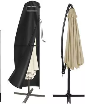 LuxusKollektion Ampelschirm-Schutzh&uuml;lle 240x45/70/50cm, wasserdicht, 420D Oxford, mit Teleskopstange